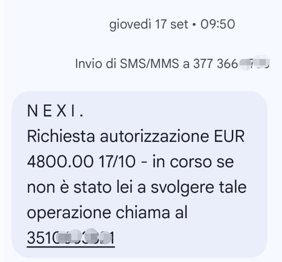 Finti SMS Nexi, scatta l’allarme truffa: “Non richiamate quei numeri”