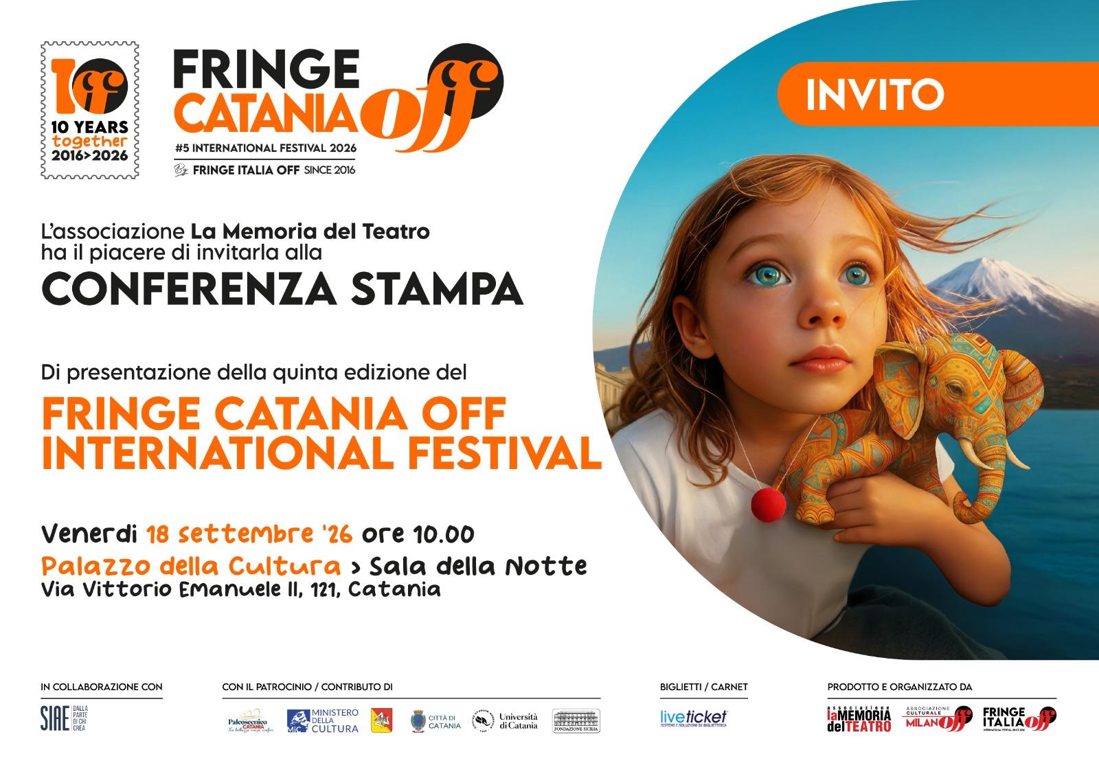Fringe Catania Off 2026, il teatro torna protagonista: oltre 60 spettacoli e 240 repliche