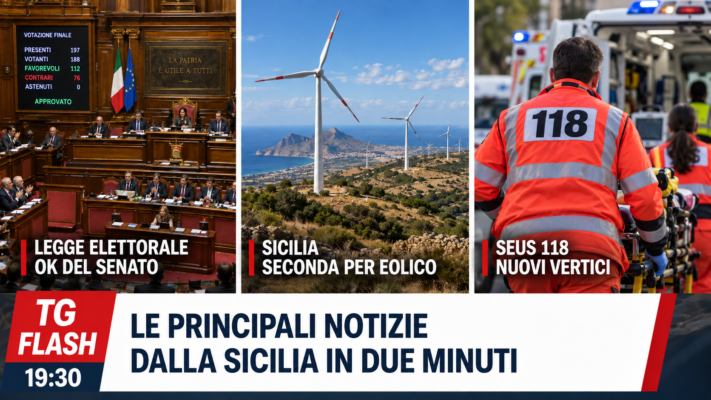 Nuova legge elettorale, Sicilia seconda per eolico e vertice Seus 118 confermato | TG Flash 19.30