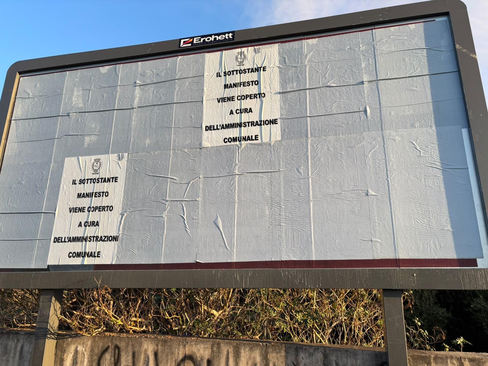 Catania, stretta sui cartelloni pubblicitari irregolari: scattano controlli e coperture