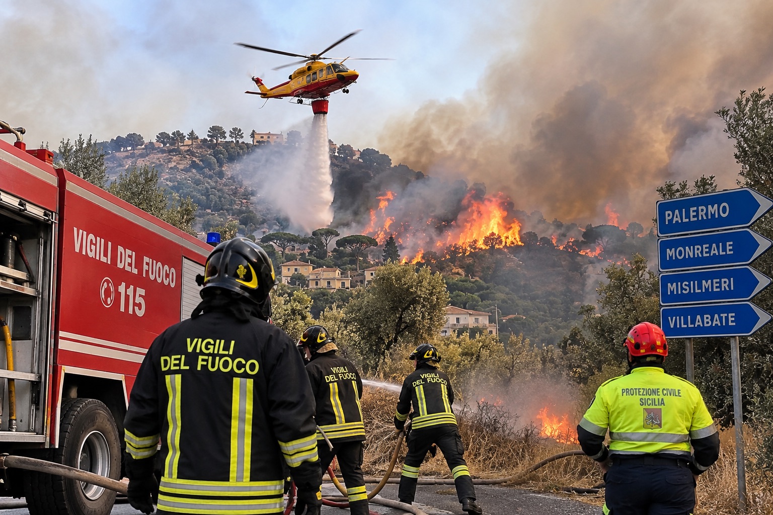 Incendi in Sicilia, la giornata di fuoco di ieri: roghi da Palermo al Catanese, fiamme vicino a case e ospedale