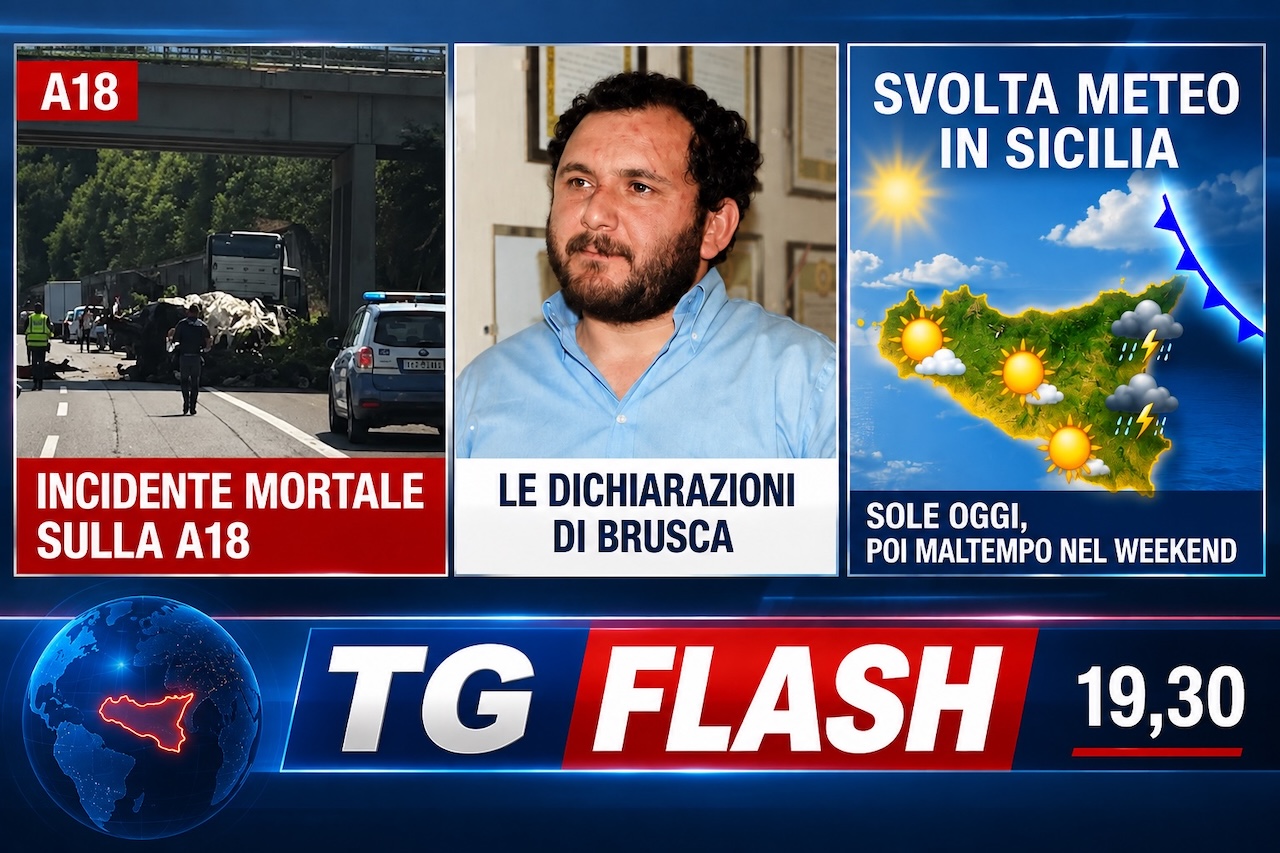 Incidente mortale sulla A18, le dichiarazioni di Brusca. Svolta meteo in Sicilia | Tg Flash delle 19,30