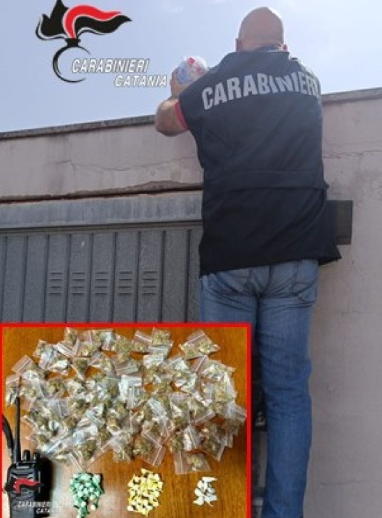 San Giovanni Galermo, nascondeva la droga nel tubo di scarico dell’acqua piovana