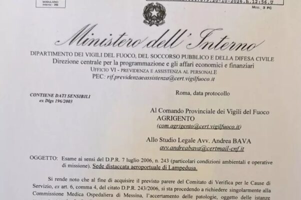 Lampedusa, casi di tumore tra i pompieri: il Viminale chiede verifiche alla commissione medica