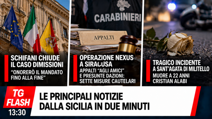 Schifani chiude il caso dimissioni, appalti “agli amici” a Siracusa e 22enne muore in scooter | TG Flash 13:30