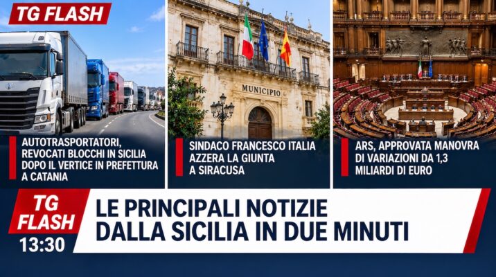 Protesta degli autotrasportatori si ferma, ma non a Gela. Azzerata giunta a Siracusa e approvata manovra di variazioni all’Ars | TG Flash 13:30