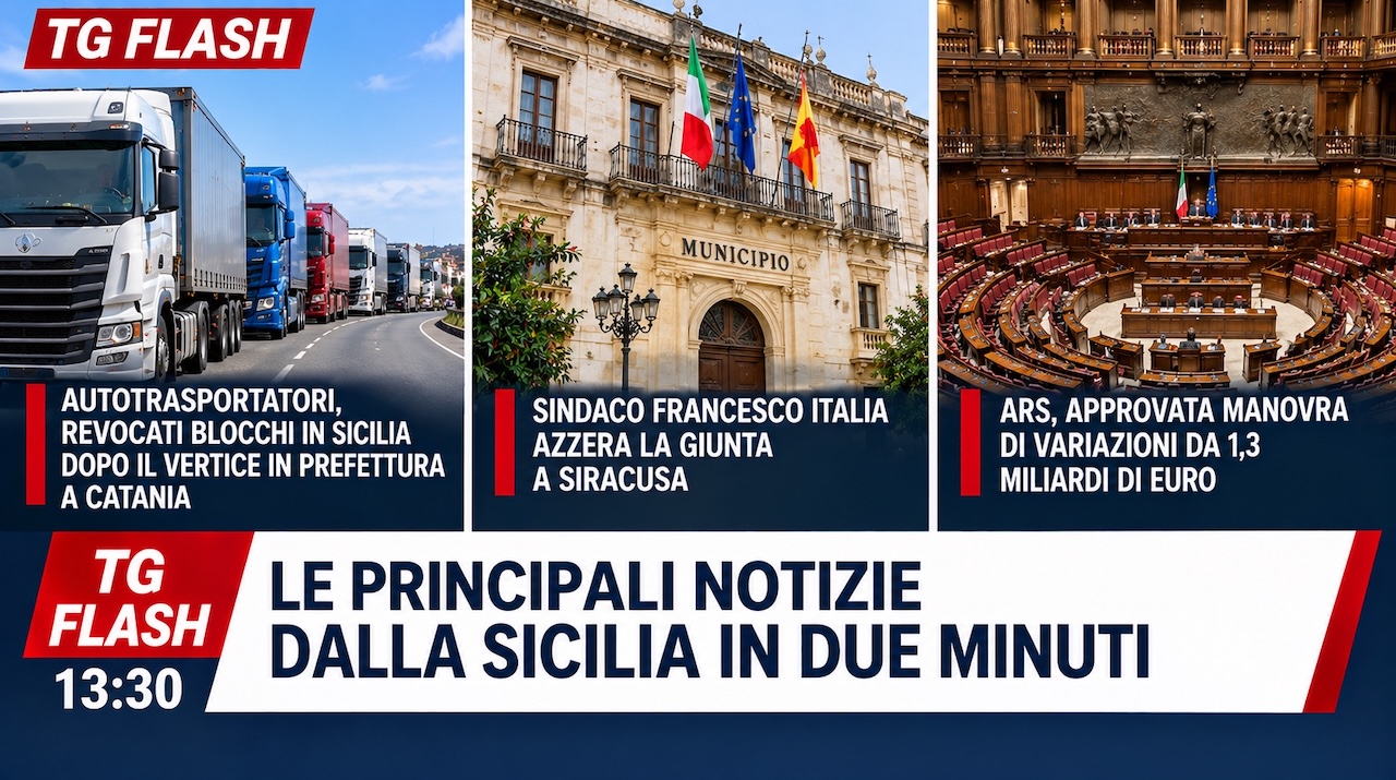 Protesta degli autotrasportatori si ferma, ma non a Gela. Azzerata giunta a Siracusa e approvata manovra di variazioni all’Ars | TG Flash 13:30