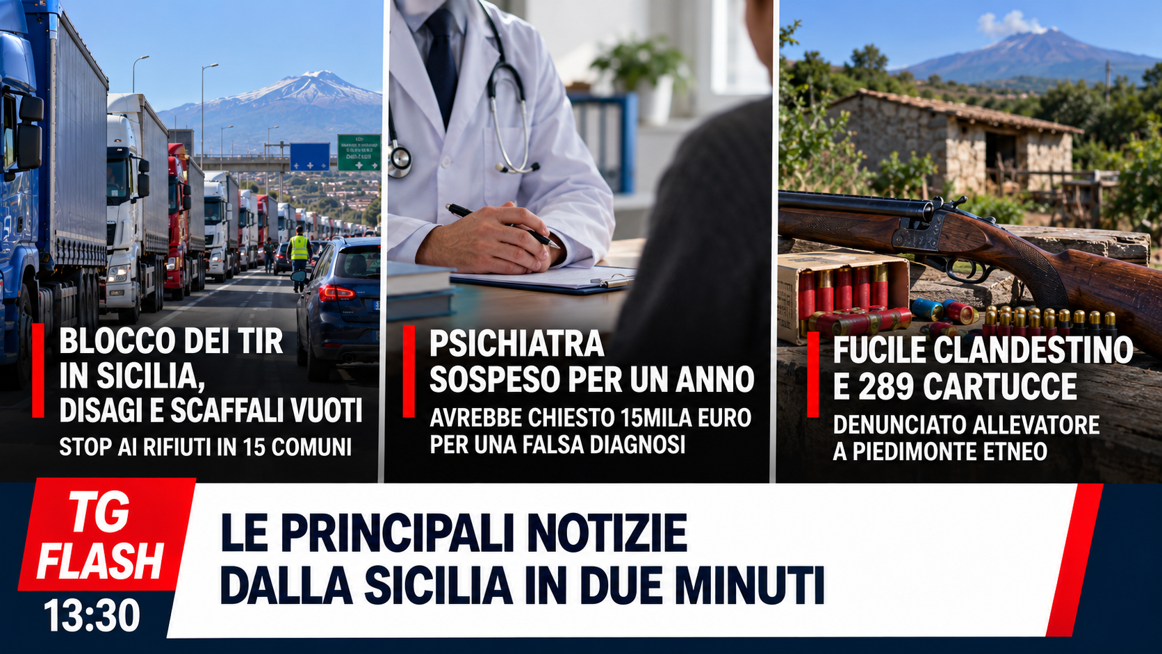 Blocco dei Tir, psichiatra sospeso per una falsa diagnosi a un detenuto. Fucile clandestino a Piedimonte | TG Flash 13:30