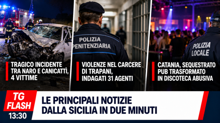 Incidente mortale a Naro, esclusa la tortura al carcere di Trapani. Discoteca abusiva a Catania | TG Flash 13:30