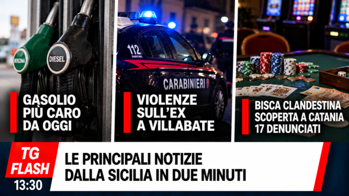 Gasolio più caro, violenze sull’ex a Villabate e bisca clandestina a Catania | TG Flash 13:30