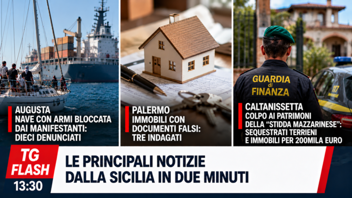 Nave con armi bloccata ad Augusta, truffa sugli immobili a Palermo e colpo alla “stidda mazzarinese” | TG Flash 13:30