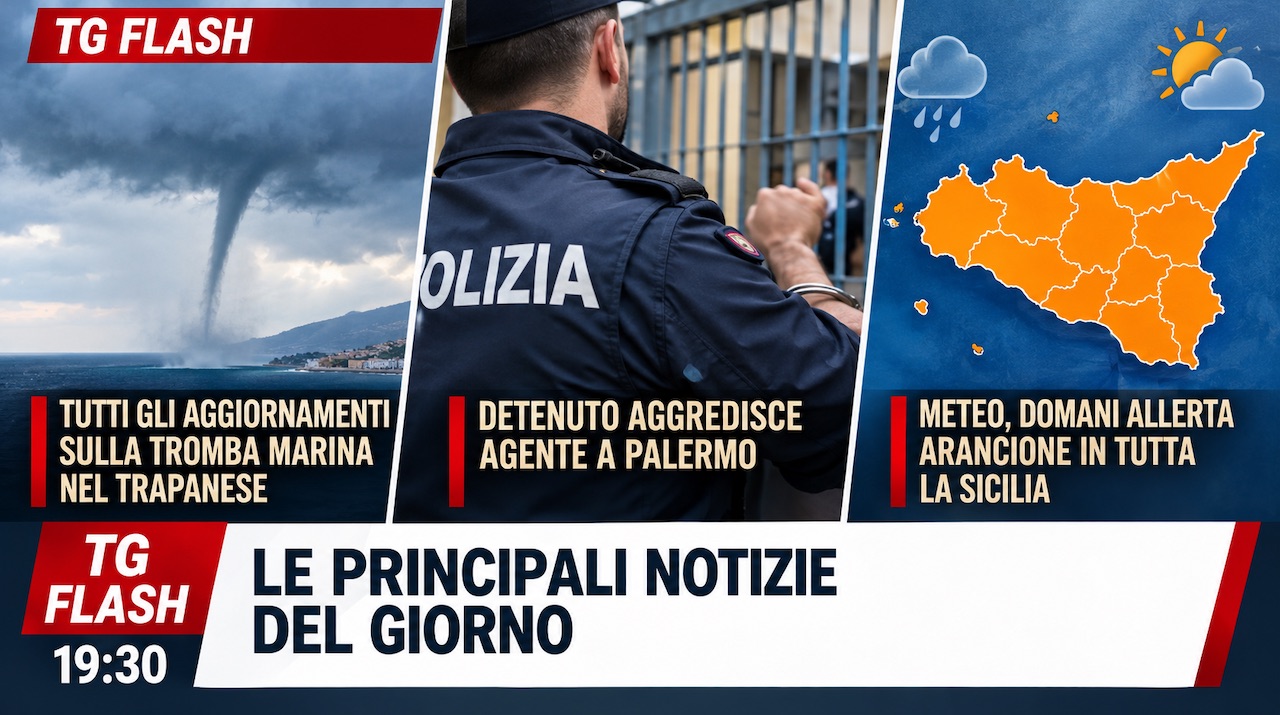 Tromba marina nel Trapanese, aggressione in carcere e temporali in vista | TG Flash 19:30