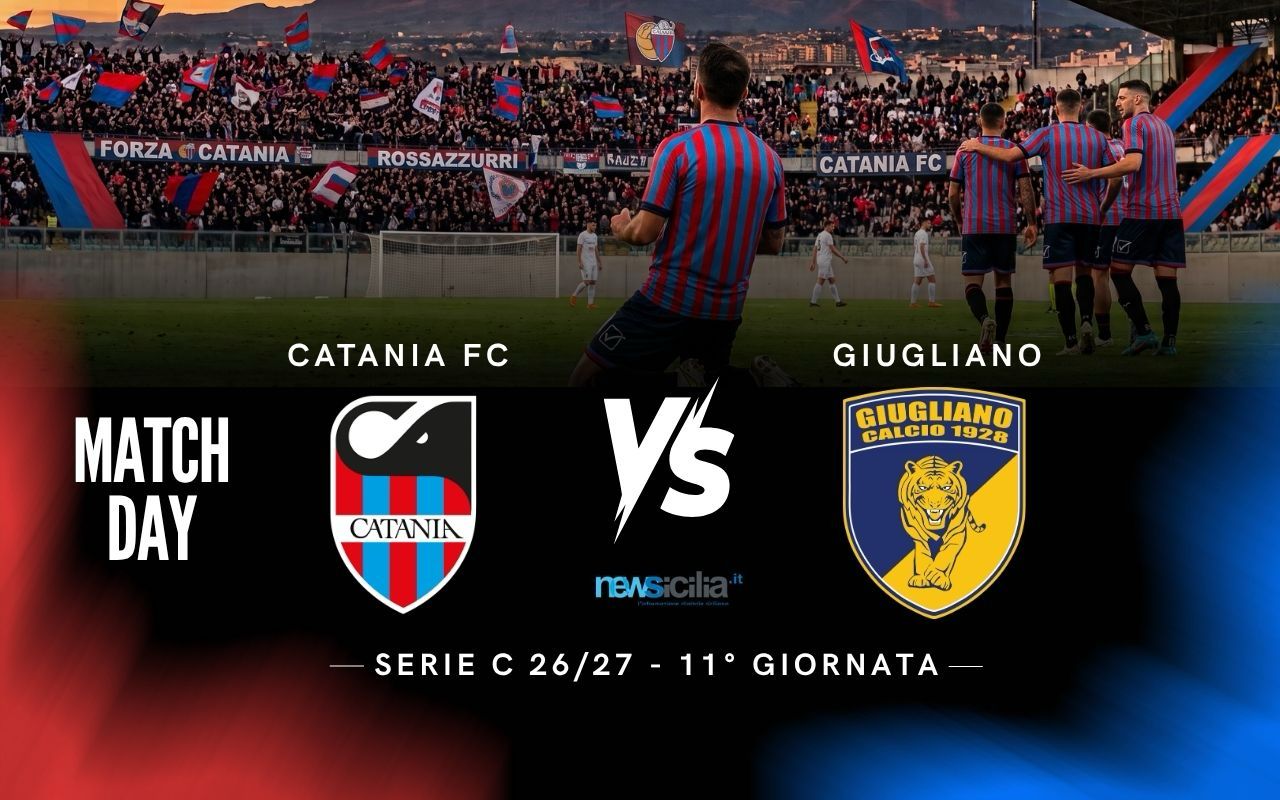 Catania – Giugliano – si inizia, il Giugliano batte il calcio d’inizio