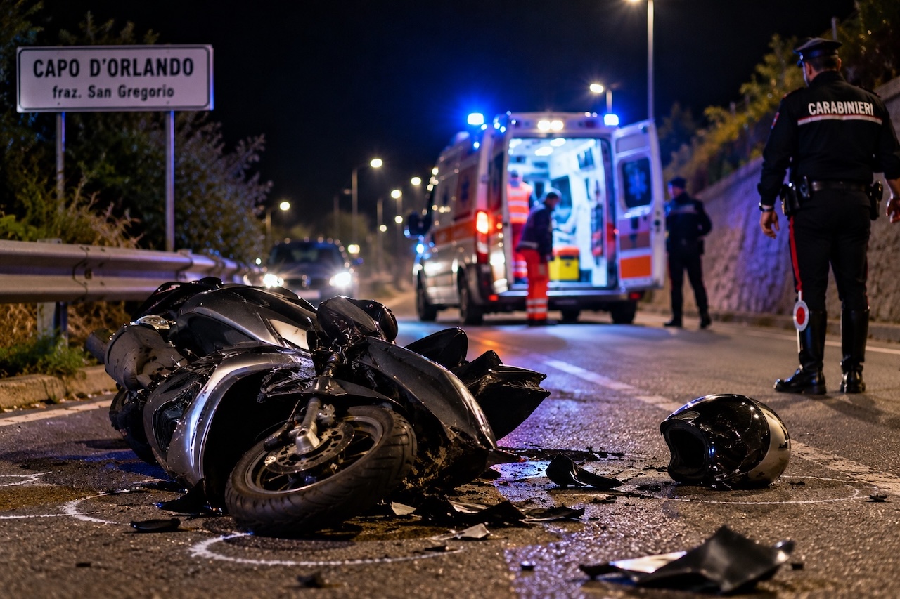 Incidente a Capo d’Orlando, perde il controllo dello scooter e muore a 18 anni: grave l’amico ventenne