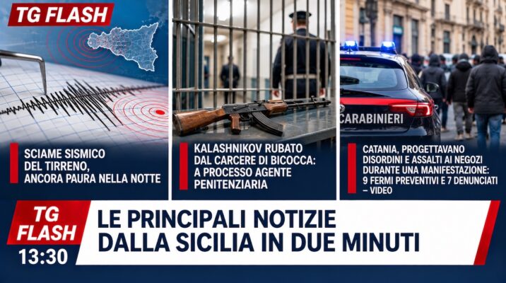 Sciame sismico nella notte, guerriglia al Cep di Palermo. Sventato assalto ai negozi di Catania | TG Flash 13:30