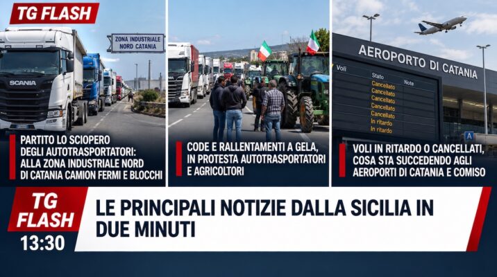 Via allo sciopero degli autotrasportatori, code anche a Gela. Voli in ritardo a Catania e Comiso | TG Flash 13:30