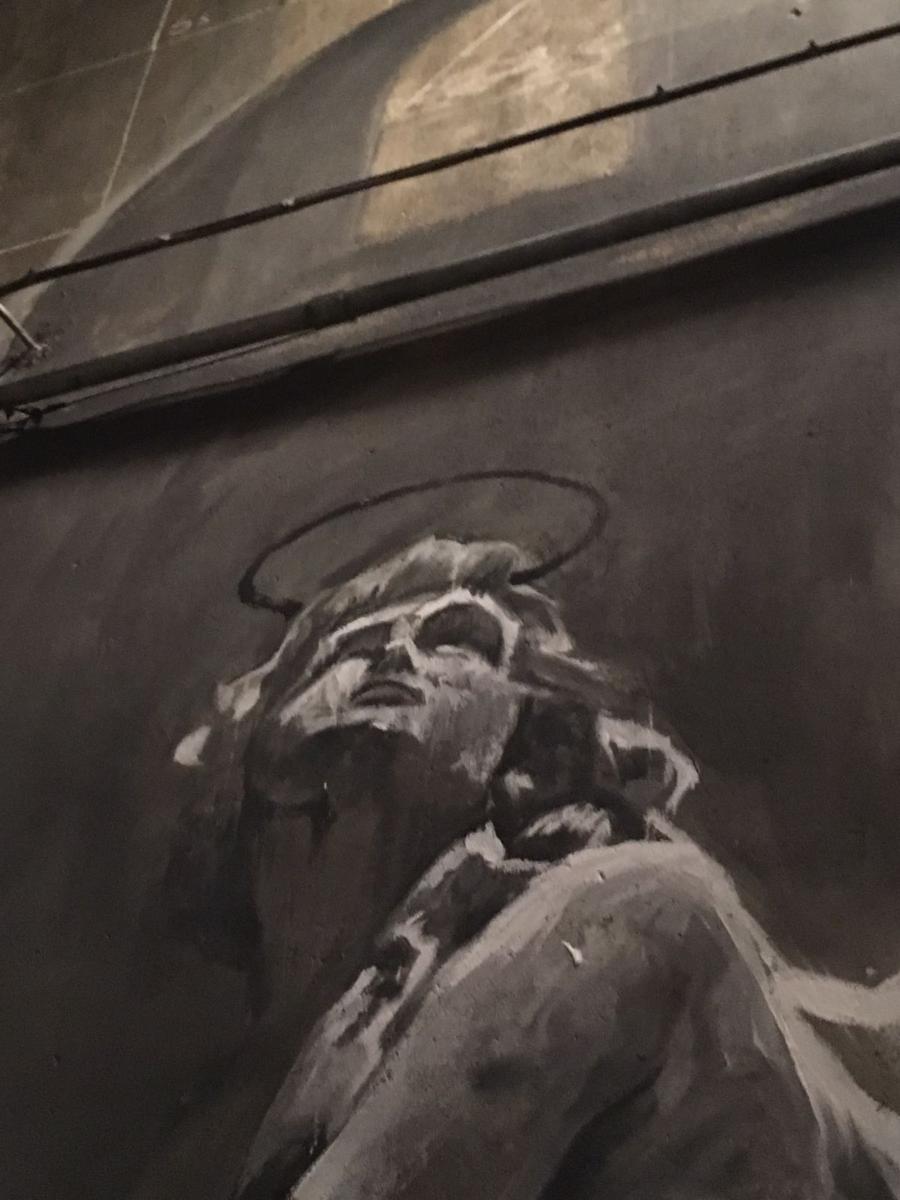 Un dettaglio del murale