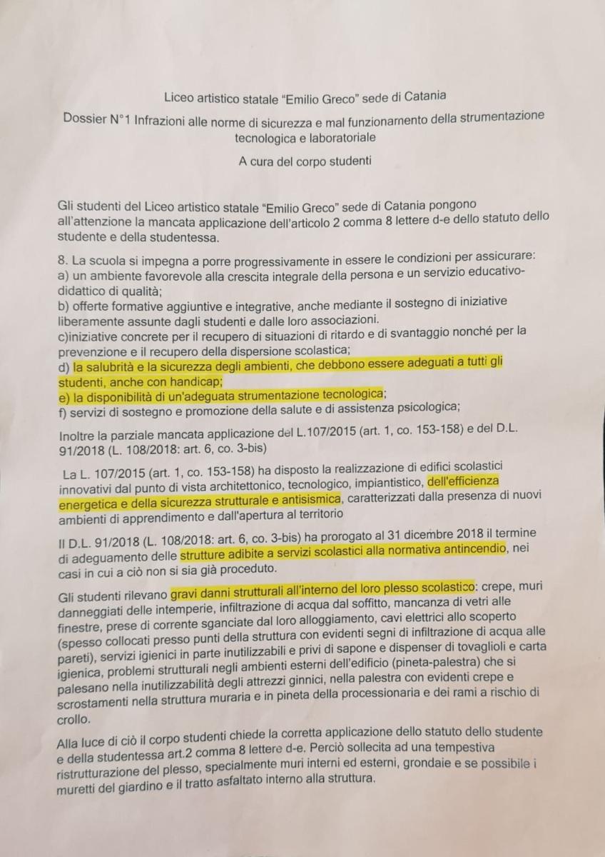 Catania Occupazione Al Liceo Emilio Greco Per Le Condizioni Della Struttura Le Foto Degli Alunni E La Replica Del Preside