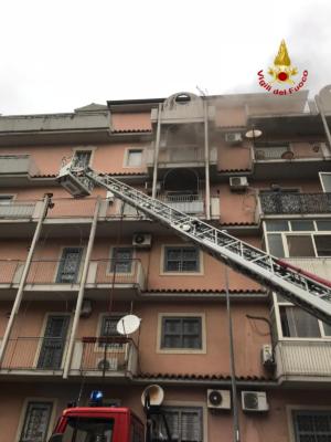 Incendio Largo Umberto Spadaro Catania