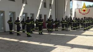 La cerimonia di benedizione degli elmi di 41 Allievi del Centro di Formazione dei vigili del fuoco