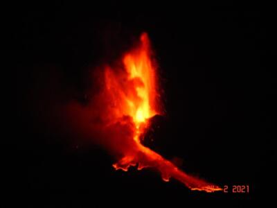 L'eruzione dell'Etna del 24 febbraio vista da Santa Venerina - PH Nino Grasso 
