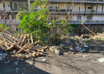 Alcuni scatti dei rifiuti presenti in Piazza Lombardo Radice