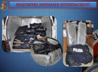 La droga sequestrata ad Adrano